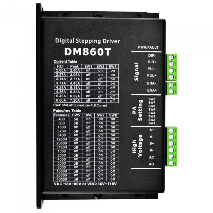 Digital Stepper Driver 2.4-7.2A 18-80VAC or 36-110VDC for Nema 34 Motor