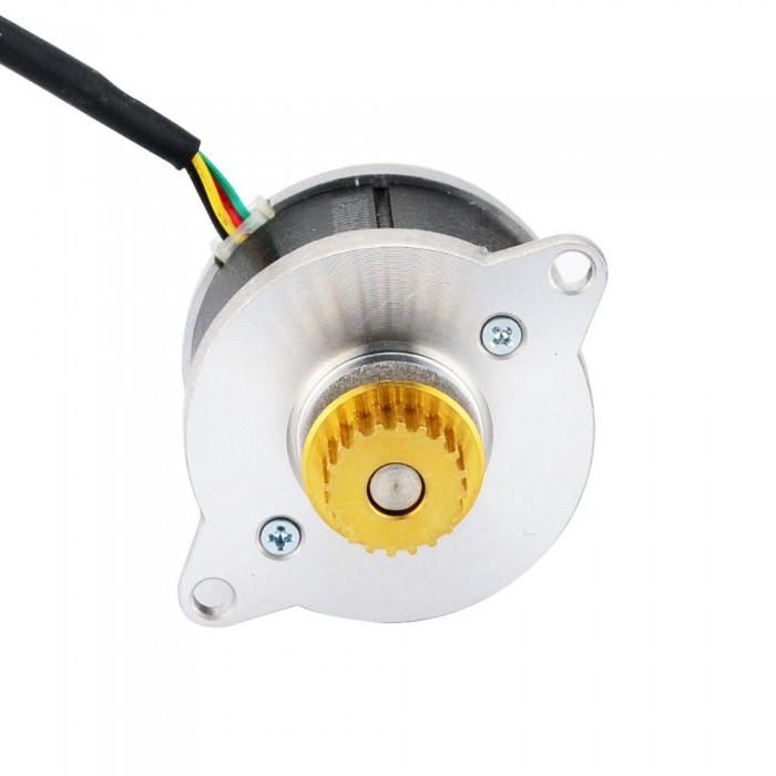 Round Nema 14 Stepper Motor 0.9 Degree 9.5Ncm (13.5oz.in) 0.43A 3.83V Φ36x21.5mm with Pulley