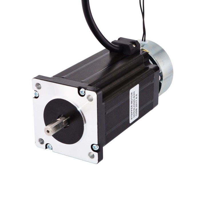 Nema 24 Stepper Motor Bipolar 1.8 Deg 4.0Nm(566 oz.in) 4.24A 2.96V with Brake D-Cut Shaft