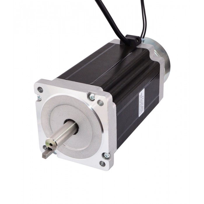 Nema 34 Stepper Motor Bipolar 1.8 Deg 13.0Nm(1841oz.in) 5A 5V with Brake 4 Wires Keyway Shaft