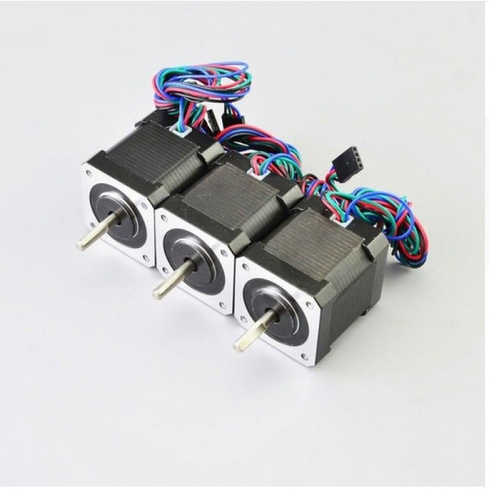 3 PCS Nema 17 Stepper Motor Bipolar 2 Phase 2.8V 59Ncm (84oz.in) 2A 42x48mm 4Wires with 1m Cable & Connector(17HS19-2004S1)