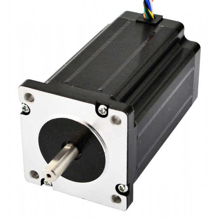 Dual Shaft Nema 24 Stepper Motor 1.8 Deg  3.1Nm (439 oz.in) 60x60x80mm D-Cut Shaft 8 Wires