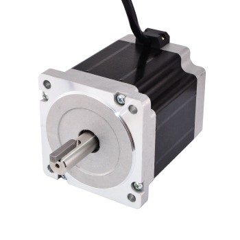 Keyway Dual Shaft Nema 34 Stepper Motor Bipolar 1.8 Deg 7.07Nm (1001oz.in) 3.39V 4.24A 86x86x98mm 4 Wires