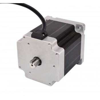 Keyway Dual Shaft Nema 34 Stepper Motor Bipolar 1.8 Deg 7.07Nm (1001oz.in) 3.39V 4.24A 86x86x98mm 4 Wires