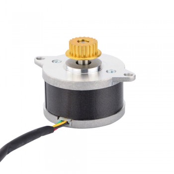Round Nema 14 Stepper Motor 0.9 Degree 9.5Ncm (13.5oz.in) 0.43A 3.83V Φ36x21.5mm with Pulley