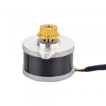 Round Nema 14 Stepper Motor 0.9 Degree 9.5Ncm (13.5oz.in) 0.43A 3.83V Φ36x21.5mm with Pulley