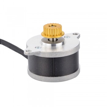 Round Nema 14 Stepper Motor 0.9 Degree 9.5Ncm (13.5oz.in) 0.43A 3.83V Φ36x21.5mm with Pulley