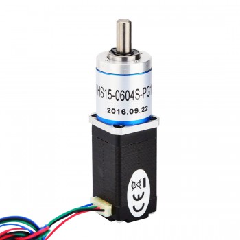 Nema 8 Stepper Motor Bipolar L=38mm 4Ncm 0.095 deg 0.6A 6.0V with 19:1 Planetary Gearbox