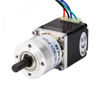 Nema 11 Geared Stepper Motor Bipolar L=31mm 6Ncm 0.35 Deg 0.67A 3.8V with 5:1 Gearbox Dual Shaft