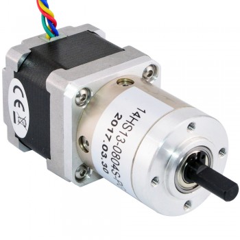 Nema 14 Stepper Motor Bipolar L=33mm 18Ncm 0.094 Deg 0.8A 5.4V with 51:1 Planetary Gearbox