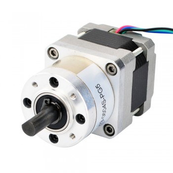 Nema 16 Stepper Motor Bipolar L=33mm 22Ncm 0.35 deg 0.6A 9V with  5:1 Planetary Gearbox