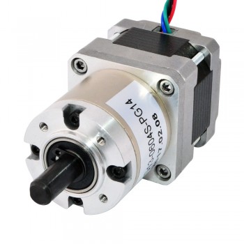 Nema 16 Stepper Motor Bipolar L=33mm 22Ncm 0.131 deg 0.6A 9V with 14:1 Planetary Gearbox