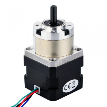 Nema 17 Stepper Motor Bipolar L=33mm 26Ncm 0.35 deg 12V with 5:1 Planetary Gearbox for DIY CNC Robot 3D Printer