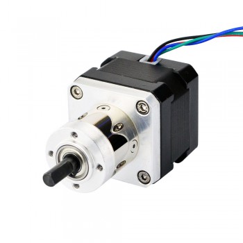 Nema 17 Stepper Bipolar L=33mm 26Ncm 0.35 deg 0.4A 12V with 5:1 Small Planetary Gearbox