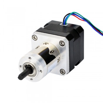 Nema 17 Stepper Bipolar L=33mm 26Ncm 0.67 deg 0.4A 12V with 5:1 Small Planetary Gearbox