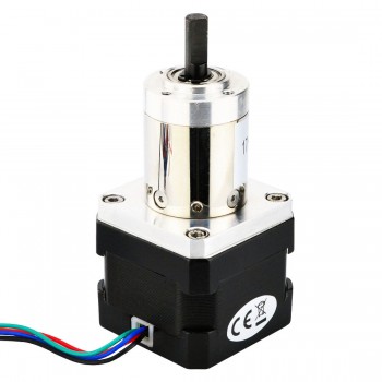 Nema 17 Stepper Bipolar L=33mm 26Ncm 0.67 deg 0.4A 12V with 5:1 Small Planetary Gearbox