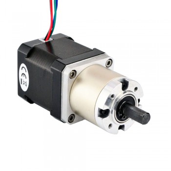 Nema 17 Stepper Motor Bipolar L=48mm 44Ncm 0.094 deg 1.68A 2.8V with 19:1 Planetary Gearbox