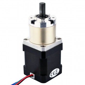 Nema 17 Stepper Motor Bipolar L=48mm 44Ncm 0.094 deg 1.68A 2.8V with 19:1 Planetary Gearbox