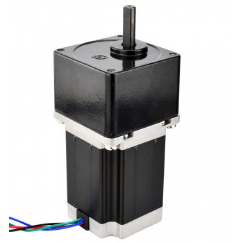 Nema 23 Stepper Motor Bipolar L=76mm 1.89Nm 0.09 deg 2.8A  3.2V with 20:1 Spur Gearbox