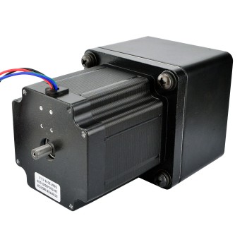 Nema 34 Stepper Motor Bipolar L=97mm with 9:1 Spur Gearbox 0.2 Deg 4.5Nm 4.0A 2.4V Geared Stepper Motor