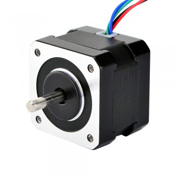 Dual Shaft Nema 17 Stepper Motor Bipolar 1.8 Deg 26Ncm (36.8oz.in) 0.4A 12V 42x34mm 4 Wires
