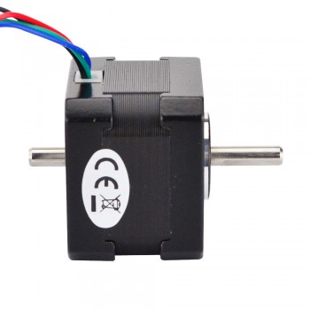 Dual Shaft Nema 17 Stepper Motor Bipolar 1.8 Deg 26Ncm (36.8oz.in) 0.4A 12V 42x34mm 4 Wires