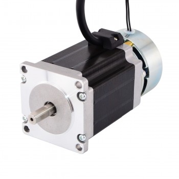 Nema 23 Stepper Motor Bipolar 1.8 Deg 1.9Nm(269oz.in) 2.8A 3.2V with Brake D-Cut Shaft