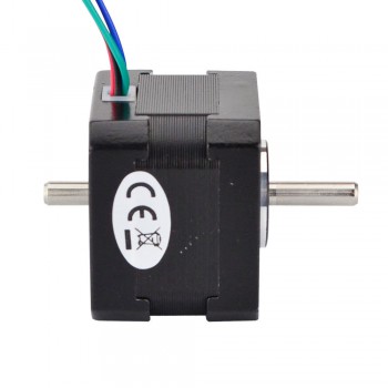 Dual Shaft Nema 17 Stepper Motor Bipolar 1.8 Deg 22Ncm (31oz.in) 1.33A 2.8V 42x33mm 4 Wires