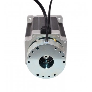 Nema 34 Stepper Motor Bipolar 1.8 Deg 8.5Nm(1204oz.in) 5A 5V with Brake 4 Wires Keyway Shaft