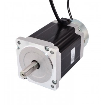 Nema 34 Stepper Motor Bipolar 1.8 Deg 8.5Nm(1204oz.in) 5A 5V with Brake 4 Wires Keyway Shaft