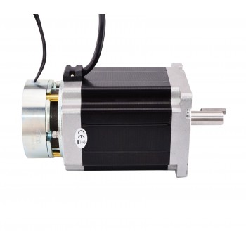 Nema 34 Stepper Motor Bipolar 1.8 Deg 8.5Nm(1204oz.in) 5A 5V with Brake 4 Wires Keyway Shaft