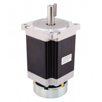 Nema 34 Stepper Motor Bipolar 1.8 Deg 8.5Nm(1204oz.in) 5A 5V with Brake 4 Wires Keyway Shaft