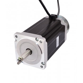 Nema 34 Stepper Motor Bipolar 1.8 Deg 13.0Nm(1841oz.in) 5A 5V with Brake 4 Wires Keyway Shaft