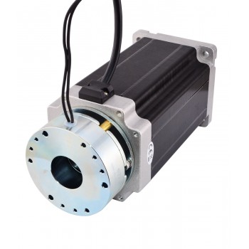 Nema 34 Stepper Motor Bipolar 1.8 Deg 13.0Nm(1841oz.in) 5A 5V with Brake 4 Wires Keyway Shaft