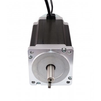 Nema 34 Stepper Motor Bipolar 1.8 Deg 13.0Nm(1841oz.in) 5A 5V with Brake 4 Wires Keyway Shaft