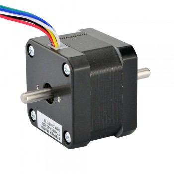 Dual Shaft Nema 17 Stepper Motor Unipolar 0.9 Deg 16Ncm (22.7oz.in) 0.3A 12V 42x34mm 6 Wires