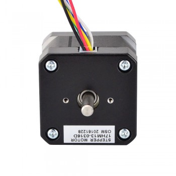 Dual Shaft Nema 17 Stepper Motor Unipolar 0.9 Deg 16Ncm (22.7oz.in) 0.3A 12V 42x34mm 6 Wires