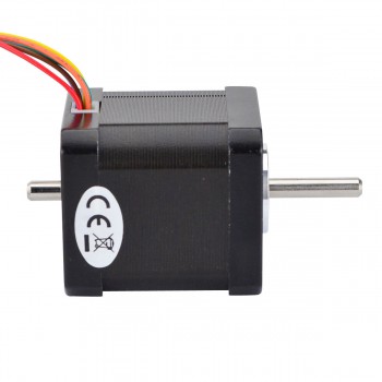 Dual Shaft Nema Size 17 Stepper Motor Unipolar 0.9 Deg 32Ncm (45.3oz.in) 0.4A 12V 42x48mm 6 Wires