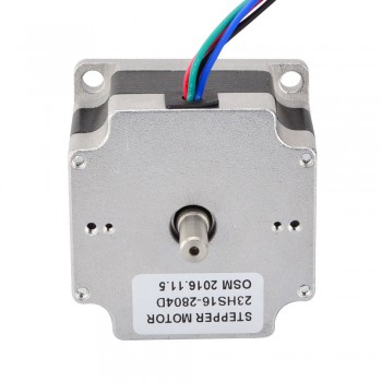 Dual Shaft Nema 23 Stepper Motor Bipolar 1.8 Deg 0.55Nm (78oz.in) 2.8A 2V 57x57x41mm 4 Wires