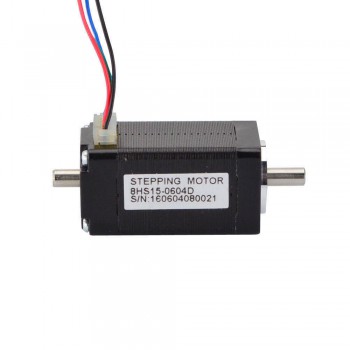 Small Dual Shaft Nema 8 Stepper Motor Bipolar 1.8 Deg 0.6A 6V 4Ncm (5.7oz.in) 0.6A 6V 4 Wires