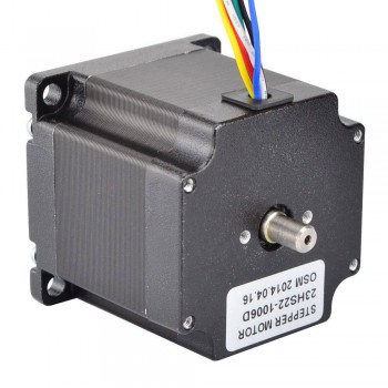 Dual Shaft Nema 23 Stepper Motor Unipolar 1.8 Deg 90Ncm (127.5oz.in) 1A 7.4V 57x56mm 6 Wires