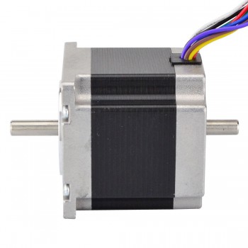 Dual Shaft Nema 23 Stepper Motor Uni/Bipolar 1.8 Deg 1.26Nm (178.4oz.in) 3A 57x56mm 8 Wires