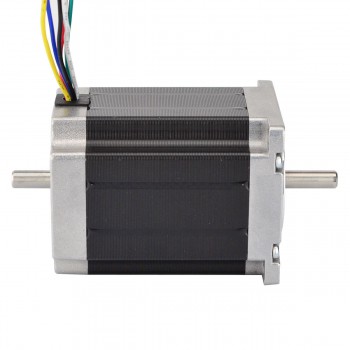 Dual Shaft Nema 23 Stepper Motor Unipolar 1.8 Deg 1.35Nm (191.2oz.in) 3A 3V 57x76mm 6 Wires