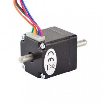 Dual Shaft Nema 11 Stepper Motor Unipolar 1.8 Deg 4.3Ncm (6.1oz.in) 0.95A 2.7V 28x31mm 6 Wires