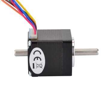 Dual Shaft Nema 11 Stepper Motor Unipolar 1.8 Deg 4.3Ncm (6.1oz.in) 0.95A 2.7V 28x31mm 6 Wires