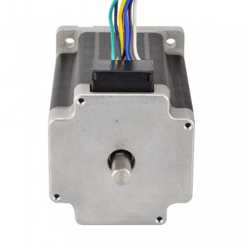 Dual Shaft Nema 24 Stepper Motor 1.8 Deg  3.1Nm (439 oz.in) 60x60x80mm D-Cut Shaft 8 Wires