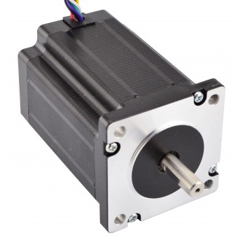 Dual Shaft Nema 24 Stepper Motor 1.8 Deg  3.1Nm (439 oz.in) 60x60x80mm D-Cut Shaft 8 Wires