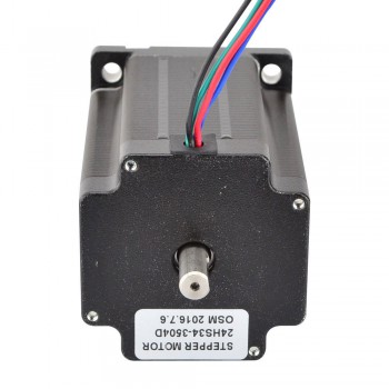 Dual Shaft Nema 24 Stepper Motor Bipolar 1.8 Deg 3.1Nm (439 oz.in) 3.5A 3.85V 60x60x88mm 4 Wires