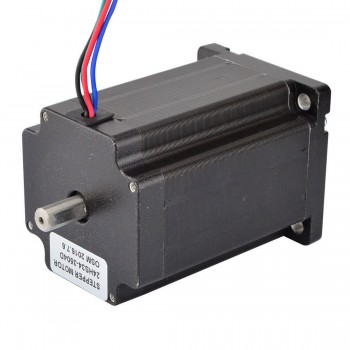 Dual Shaft Nema 24 Stepper Motor Bipolar 1.8 Deg 3.1Nm (439 oz.in) 3.5A 3.85V 60x60x88mm 4 Wires