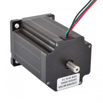 Dual Shaft Nema 24 Stepper Motor Bipolar 1.8 Deg 3.1Nm (439 oz.in) 3.5A 3.85V 60x60x88mm 4 Wires